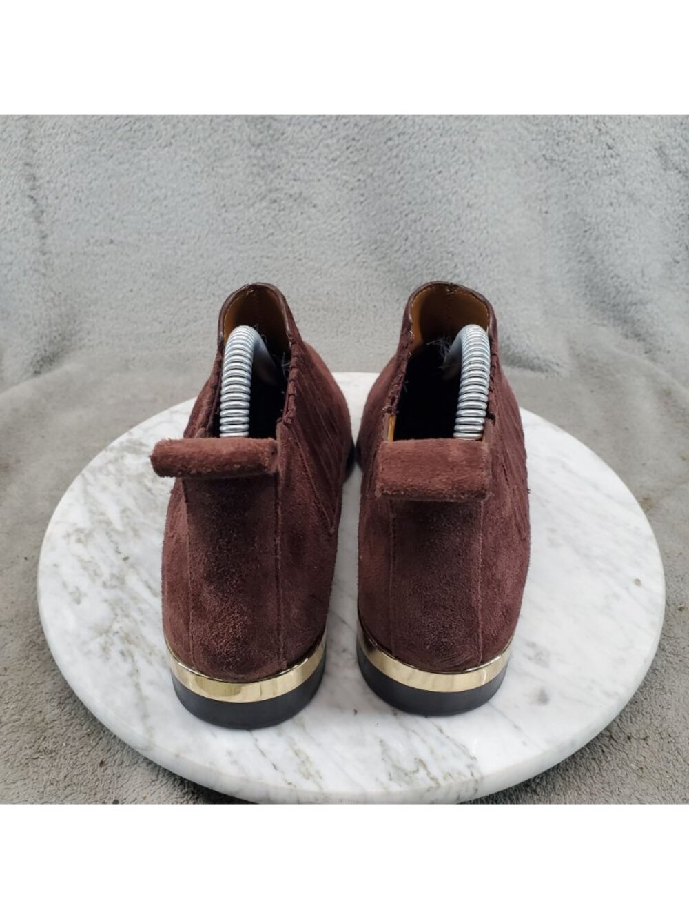 Zara Woman Shoes Womens Size EU 38 US 7.5 Brown Suede Chelsea Ankle Boots - Picture 5 of 11